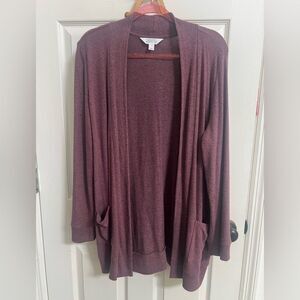 Market & Spruce Maroon Open Front Cardigan